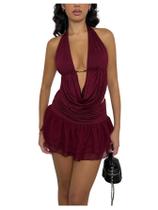 Conjunto de roupas Milumia, saia feminina de verão com decote em V profundo Conjunto de roupas Milumia, saia feminina de verão com decote em V profundo