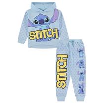 Conjunto de roupas, moletom com capuz e tênis Disney Stitch Jumbo Print para meninas de 4 a 16 anos Conjunto de roupas, moletom com capuz e tênis Disney Stitch Jumbo Print para meninas de 4 a 16 anos