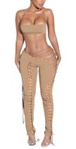 Conjunto de roupas NIFTRIRY Sexy Club para mulheres Halter Tube Conjunto de roupas NIFTRIRY Sexy Club para mulheres Halter Tube
