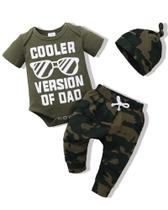 Conjunto de roupas NZRVAWS Baby Boy 0-3 meses, macacão, calça e chapéu, 3 peças