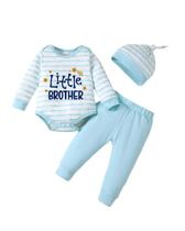 Conjunto de roupas NZRVAWS Newborn Baby Boy, macacão, calça listrada, chapéu