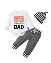 Conjunto de roupas NZRVAWS Newborn Baby Boy Romper, calça branca e chapéu