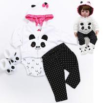 Conjunto de Roupas Panda para Bonecas Reborn (45-48cm)