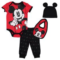 Conjunto de Roupas para Bebê Disney Mickey Mouse 4 Peças 6-9 Meses Conjunto de Roupas para Bebê Disney Mickey Mouse 4 Peças 6-9 Meses