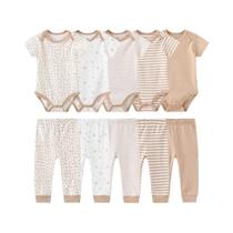 Conjunto De Roupas Para Bebê Unissex 10 Peças Quatro Estações Macacões Macios Para Recém-Nascidos