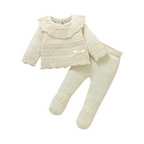 Conjunto De Roupas Para Bebês Meninas De Inverno 2 Peças Camisetas De Tricô E Leggings Roupas Para