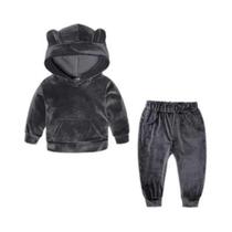 Conjunto De Roupas Para Bebês Meninos E Meninas Com Capuz De Veludo, Jaqueta, Calças E Agasalho Para Conjunto De Roupas Para Bebês Meninos E Meninas Com Capuz De Veludo, Jaqueta, Calças E Agasalho Para