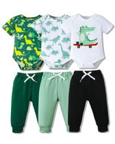 Conjunto de roupas para bebês NZRVAWS 3-6M de algodão, 6 peças Conjunto de roupas para bebês NZRVAWS 3-6M de algodão, 6 peças