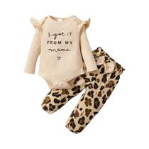 Conjunto De Roupas Para Bebês Recém-nascidos, Manga Comprida, Calças De Leopardo, Faixa Para Cabeça, Conjunto De Roupas Para Bebês Recém-nascidos, Manga Comprida, Calças De Leopardo, Faixa Para Cabeça,
