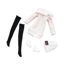 Conjunto De Roupas Para Boneca De 30cm Com Vestido, Suéter, Chapéu E Meias Para Brincadeiras De Conjunto De Roupas Para Boneca De 30cm Com Vestido, Suéter, Chapéu E Meias Para Brincadeiras De