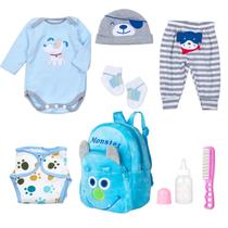 Conjunto de Roupas para Boneca Reborn Baby Boy (17-22 polegadas) com Mochila