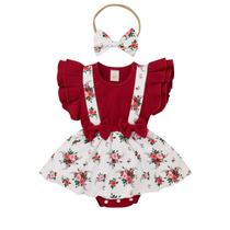 Conjunto de roupas para boneca Reborn Baby Doll de 60 cm com macacão floral