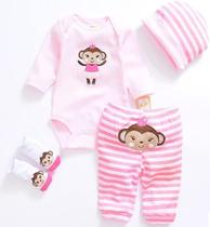 Conjunto de roupas para boneca Reborn Baby Girl Tatu 50-55 cm com 4 peças