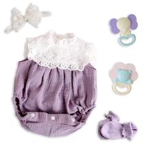 Conjunto de roupas para bonecas Aori Reborn de 50 cm com roupa roxa