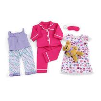 Conjunto de roupas para bonecas Emily Rose Cozy Pijamas Set Sleep Set de 18 polegadas