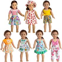 Conjunto de roupas para bonecas HOAKWA American Doll de 18 polegadas com 7 roupas Conjunto de roupas para bonecas HOAKWA American Doll de 18 polegadas com 7 roupas