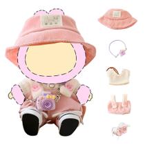 Conjunto de roupas para LaBubu Doll Wdaxze Crochet, conjunto de 4 peças, rosa