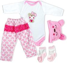 Conjunto de roupas para Reborn Baby Doll Girl 43-56 cm MAIHAO Cute Bear