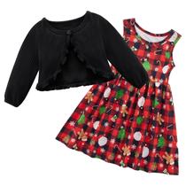 Conjunto de roupas Patgoal Baby Girl Dress + Cardigan 18-24M - 5-6Y Conjunto de roupas Patgoal Baby Girl Dress + Cardigan 18-24M - 5-6Y