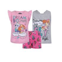 Conjunto de roupas Paw Patrol Little Girls 6X com blusa, camiseta e shorts Conjunto de roupas Paw Patrol Little Girls 6X com blusa, camiseta e shorts