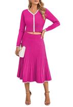 Conjunto de roupas Pink Queen, saia plissada feminina de inverno, GG