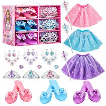 Conjunto de roupas Princess ShyLizard para meninas de 4 a 6 anos com vestidos e acessórios. Conjunto de roupas Princess ShyLizard para meninas de 4 a 6 anos com vestidos e acessórios.