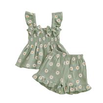Conjunto de roupas PUHHAPIEY Toddler Baby Girls Summer Linen 2-3T Conjunto de roupas PUHHAPIEY Toddler Baby Girls Summer Linen 2-3T