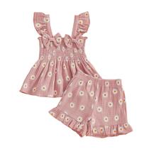 Conjunto de roupas PUHHAPIEY Toddler Baby Girls Summer Linen 2-5Y Conjunto de roupas PUHHAPIEY Toddler Baby Girls Summer Linen 2-5Y