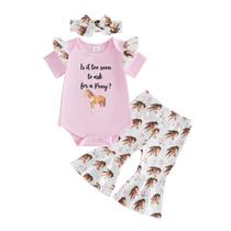 Conjunto de roupas PUHHAPIEY Western Newborn Baby Girl 0-3 meses Conjunto de roupas PUHHAPIEY Western Newborn Baby Girl 0-3 meses