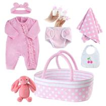 Conjunto de roupas Reborn Baby Doll com berço para 17-22 pol