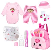 Conjunto de Roupas Rosa para Boneca Reborn Pedolltree (17-22 polegadas)