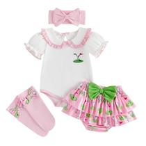 Conjunto de roupas Rourufy Baby Girl Golf Outfit 12-18 meses com meias Conjunto de roupas Rourufy Baby Girl Golf Outfit 12-18 meses com meias