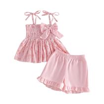 Conjunto de roupas Rourufy Toddler Baby Girl Summer Floral 2-3T
