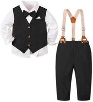 Conjunto de roupas Sangtree Boys Gentleman Bowtie com decote em V