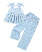Conjunto de roupas SANMIO Toddler Girl 4T Summer Floral 1-5 anos Conjunto de roupas SANMIO Toddler Girl 4T Summer Floral 1-5 anos