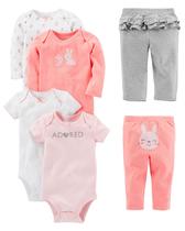Conjunto de roupas Simple Joys by Carter's Baby Girls, 6 peças 0-3M