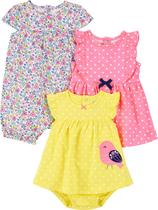 Conjunto de roupas Simple Joys by Carter's Baby Girls, pacote com 3 unidades, 18 m