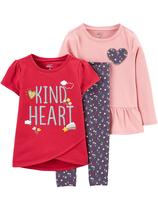 Conjunto de roupas Simple Joys by Carter's Baby/Toddler Girls de 3 peças Conjunto de roupas Simple Joys by Carter's Baby/Toddler Girls de 3 peças