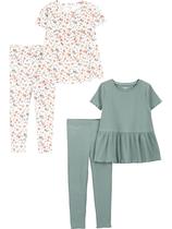 Conjunto de roupas Simple Joys by Carter's Toddler Girls 4T de 4 peças Conjunto de roupas Simple Joys by Carter's Toddler Girls 4T de 4 peças