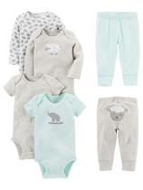 Conjunto de roupas Simple Joys by Carter's unissex de 6 peças de 3 a 6 meses