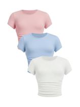 Conjunto de roupas SOLY HUX Girl's Basic Crop Top, 3 camisetas de 12 anos Conjunto de roupas SOLY HUX Girl's Basic Crop Top, 3 camisetas de 12 anos