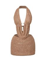 Conjunto de roupas SOLY HUX, gravata de lantejoulas, sem encosto, transparente, blusa curta