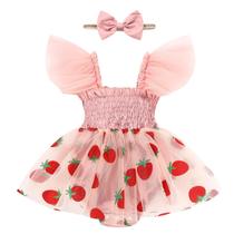 Conjunto de roupas TITKKOP Baby Girl Romper Ruffe, vestido sem mangas 6-12M