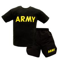 Conjunto de roupas Trooper Clothing Army PT para crianças preto 6-8