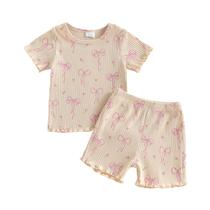 Conjunto de roupas TwoPumpkin Toddler Baby Girl Summer 2-4 anos Conjunto de roupas TwoPumpkin Toddler Baby Girl Summer 2-4 anos