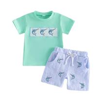 Conjunto de roupas vchoohler Baby Boy Shorts bordados