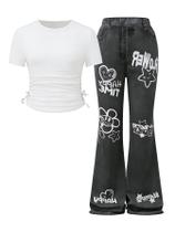 Conjunto de roupas Verdusa, camiseta franzida Y2K Y2K Tie Dye Pants 8Y