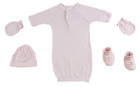Conjunto de roupas: vestido, boné, luvas e botas Bambini Preemie