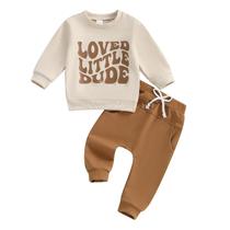 Conjunto de roupas WZTYYDS Baby Boy Funny Letter, moletom e calças Conjunto de roupas WZTYYDS Baby Boy Funny Letter, moletom e calças