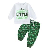 Conjunto de roupas WZTYYDS Baby Boy Funny Letter Sweatshirt com calças Conjunto de roupas WZTYYDS Baby Boy Funny Letter Sweatshirt com calças